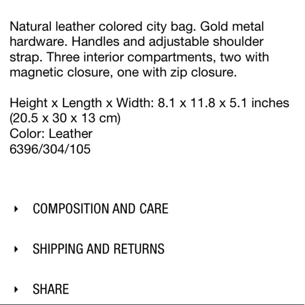 Zara leather colored zippered city bag - Picture 4 of 4